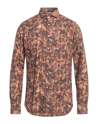 DEL SIENA Patterned shirt Brown 100% Cotton