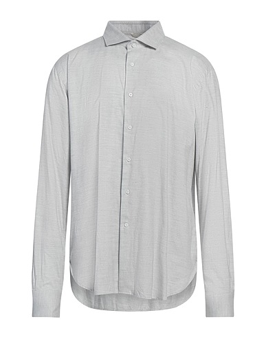 DEL SIENA Solid colour shirt Light grey 60% Cotton, 40% Lyocell