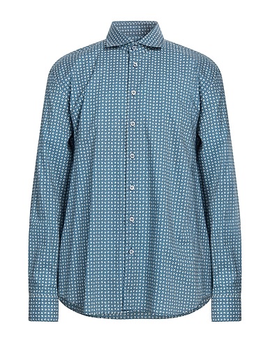BASTONCINO Patterned shirt Deep teal 100% Cotton