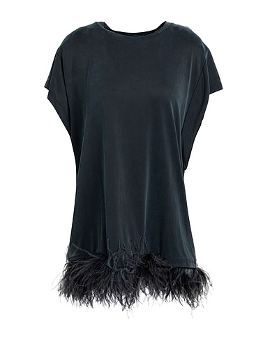 DONDUP Camiseta Carbón 93% Cupro, 7% Elastán, Plumas de avestruz, Poliamida