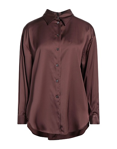 GLANSHIRT Solid colour shirts & blouses BY SLOWEAR
 Chocolate brown 100% Viscose