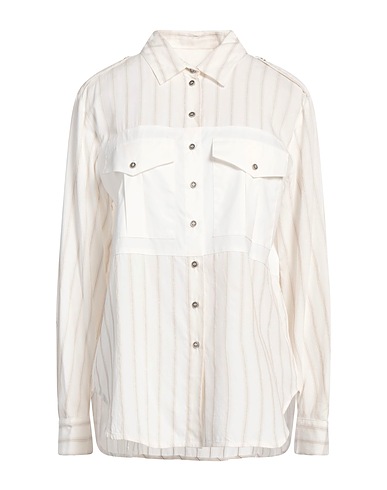 8PM Camicia a righe Bianco 88% Viscosa, 10% Seta, 1% Poliammide, 1% Poliestere, Cotone