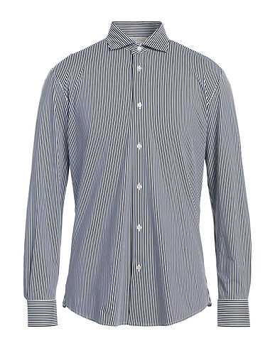 BRIAN DALES Striped shirt Midnight blue 87% Polyamide, 13% Elastane