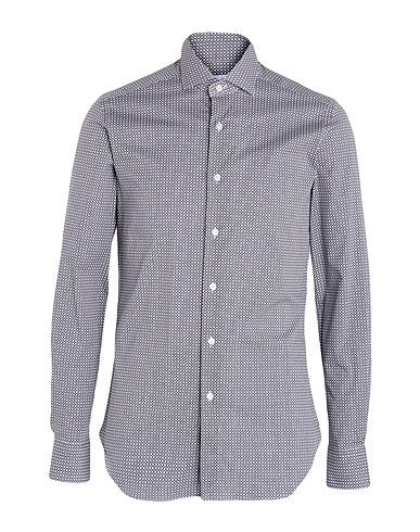 XACUS Patterned shirt Slate blue 97% Cotton, 3% Elastane