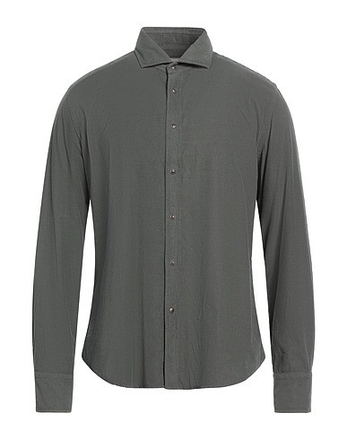 XACUS Solid colour shirt Military green 100% Cotton