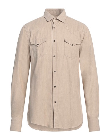 LIBERTY ROSE Solid color shirt Beige 100% Cotton