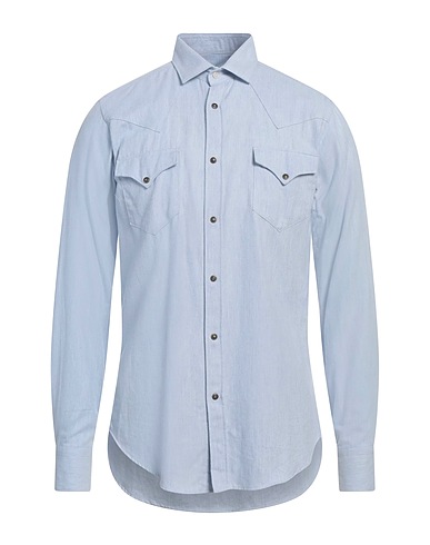 LIBERTY ROSE Solid color shirt Sky blue 100% Cotton