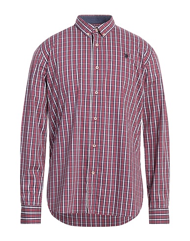 U.S.POLO ASSN. Checked shirt Burgundy 77% Cotton, 20% Polyamide, 3% Elastane