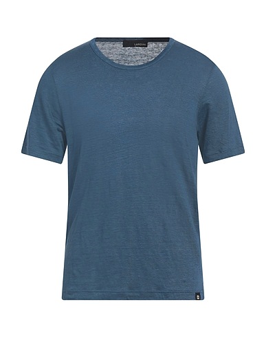 LARDINI Basic T-shirt Slate blue 100% Linen