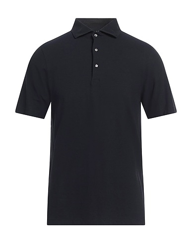 LARDINI Polo shirt Navy blue 100% Cotton