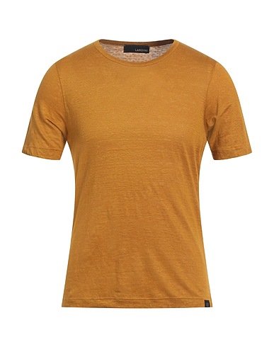 LARDINI Basic T-Shirt Senf 100% Leinen
