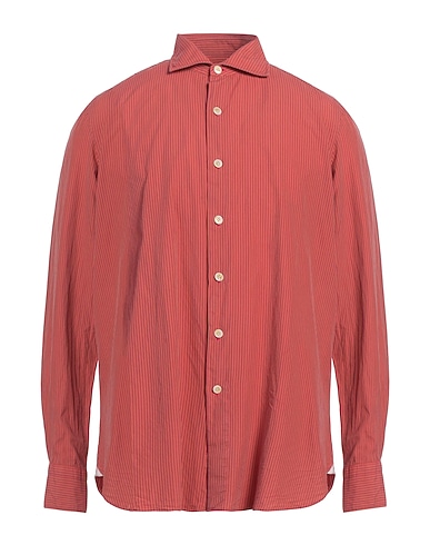FINAMORE 1925 Striped shirt Coral 100% Cotton
