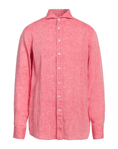 LARDINI リネンシャツ コーラル リネン 100%