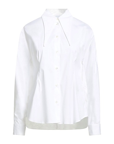 ASPESI Solid color shirts & blouses White 72% Cotton, 23% Polyamide, 5% Elastane