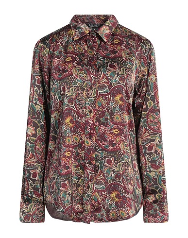 LAUREN RALPH LAUREN Floral shirts & blouses Burgundy 60% Recycled polyester, 40% Polyester