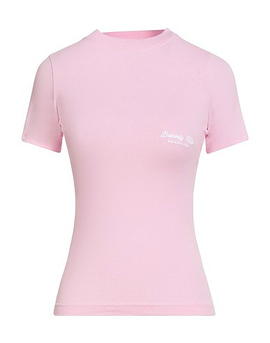 BALENCIAGA T-shirt Pink 94% Cotton, 6% Elastane