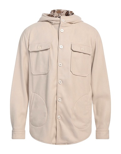DANIELE ALESSANDRINI Solid colour shirt Beige 100% Polyester