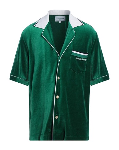 CASABLANCA Patterned shirt Emerald green 40% Cotton, 40% Modal, 20% Polyamide, Elastane