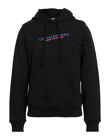 DIESEL Hooded track jacket  Black 100% Cotton