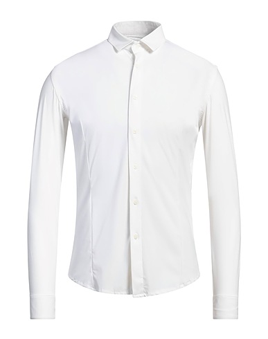 GREY DANIELE ALESSANDRINI Solid colour shirt White 76% Polyamide, 24% Elastane