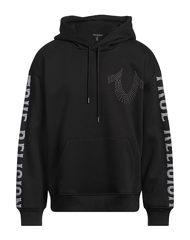 TRUE RELIGION Hooded track jacket  Black 60% Cotton, 40% Polyester