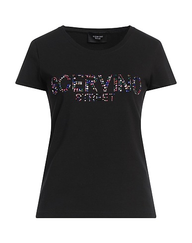 SCERVINO T-shirt STREET Black 95% Cotton, 5% Elastane