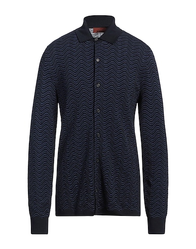 MISSONI Patterned shirt Midnight blue 73% Virgin Wool, 27% Viscose
