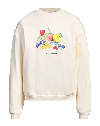 DRÔLE DE MONSIEUR Sweatshirt Cremeweiß 100% Baumwolle