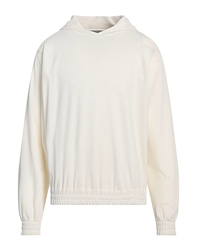 LARDINI Hooded track jacket  Off white 60% Viscose, 26% Polyamide, 10% Polyester, 4% Elastane