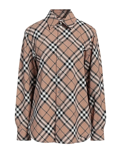 BURBERRY Patterned shirts & blouses 55% Polyester, 45% Wool