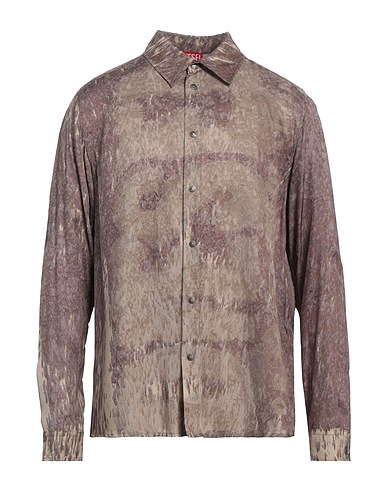 DIESEL Hemd mit Muster Maulwurfsgrau 100% Rayon