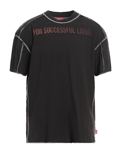 DIESEL T-shirt Dark brown 100% Cotton