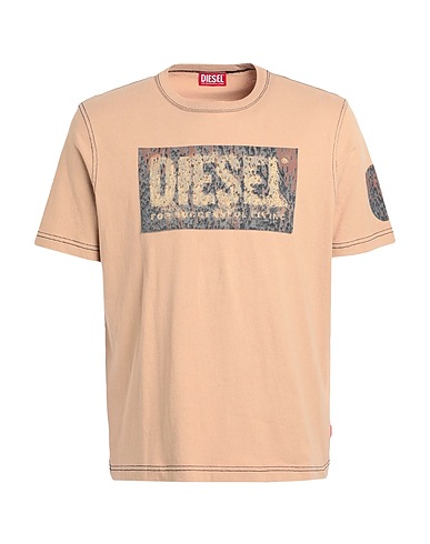 DIESEL T-shirt Beige 100% Cotone
