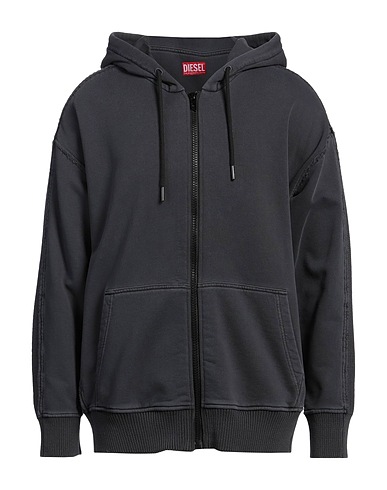DIESEL Hooded track jacket  Lead 100% Cotton