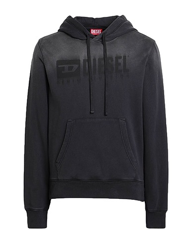 DIESEL Hooded sweatshirt Charcoal 100% Cotton, Elastane