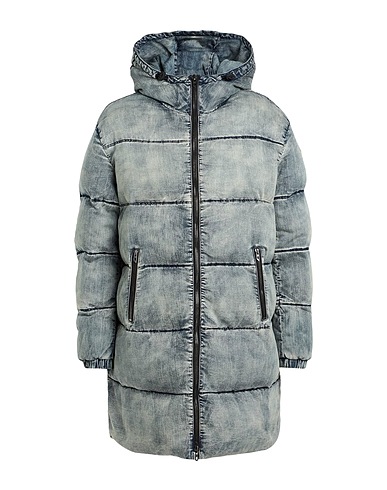 DIESEL Shell jacket Blue 66% Cotton, 26% Polyester, 7% Rayon, 1% Elastane