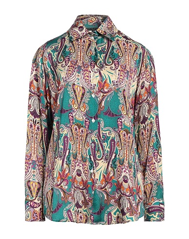 BRIAN DALES Patterned shirts & blouses Deep teal 100% Viscose