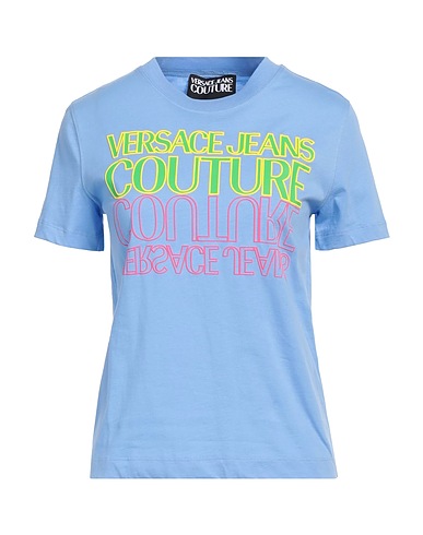 VERSACE JEANS COUTURE T-shirt Sky blue 100% Cotton