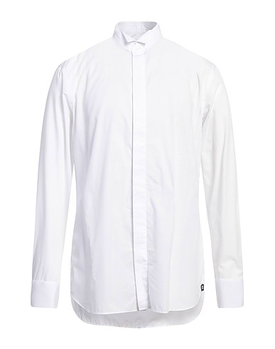 LARDINI Solid color shirt White 100% Cotton