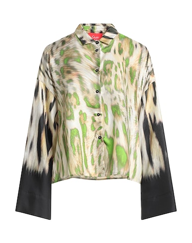 CO.GO Patterned shirts & blouses Lime green 100% Silk