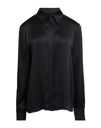 ALBERTA FERRETTI Solid colour shirts & blouses Black 64% Acetate, 36% Silk