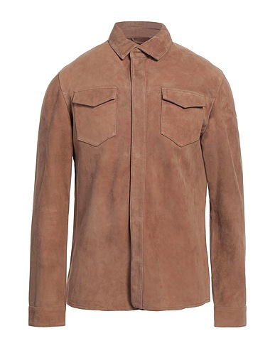 ARMA Einfarbiges Hemd Khaki 100% Ziegenleder