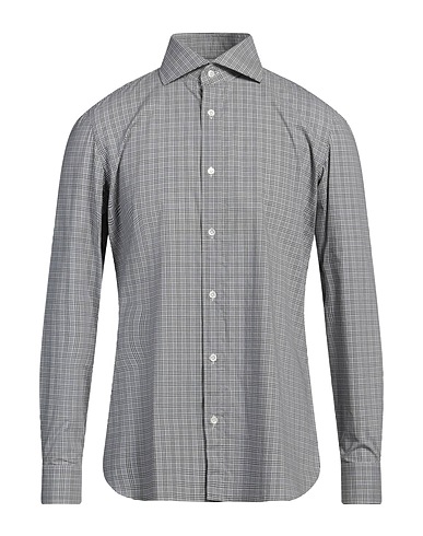 LUIGI BORRELLI NAPOLI Checked shirt Black 100% Cotton