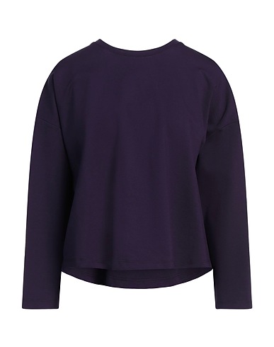 VICOLO Basic T-Shirt Dark purple 68% Viscose, 27% Nylon, 5% Elastane