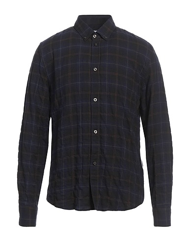 DONDUP Checked shirt Midnight blue 99% Cotton, 1% Elastane