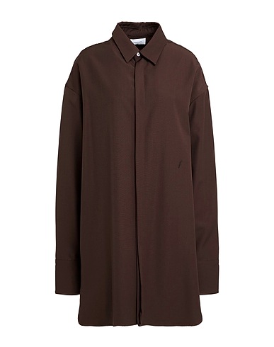 FERRAGAMO Solid colour shirts & blouses Chocolate brown 100% Virgin Wool