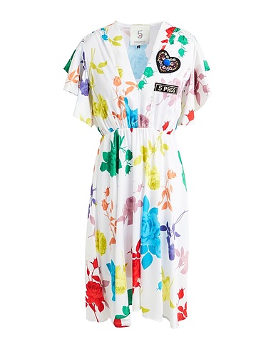 5 PROGRESS Midi dress 95% Cotton, 5% Silk