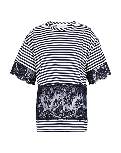 ERMANNO FIRENZE T-shirt Σκούρο μπλε της νύχτας 100% Βαμβάκι, Πολυαμίδη