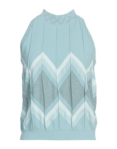 D.EXTERIOR Top Sky blue 78% Viscose, 10% Polyester, 9% Polyamide, 3% Metallic Polyester, Elastane