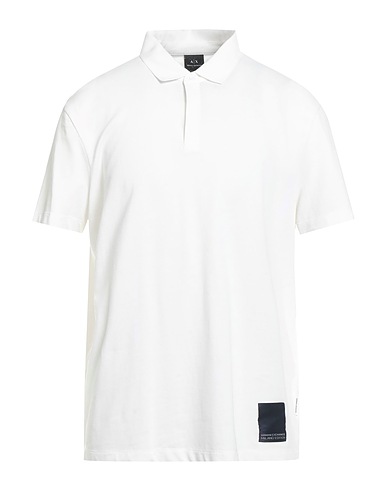 ARMANI EXCHANGE Polo shirt White 95% Organic cotton, 5% Elastane